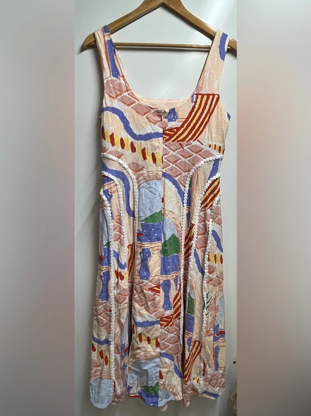 Christian Lacroix Linen Blend Scenic Coastal Print Maxi Dress Size medium - Picture 7 of 11